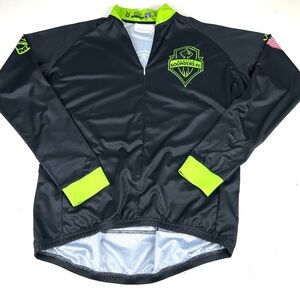 Vomax Seattle Sounders Cycling Racing Jersey Adult XL 1/2 Zip Polyester New